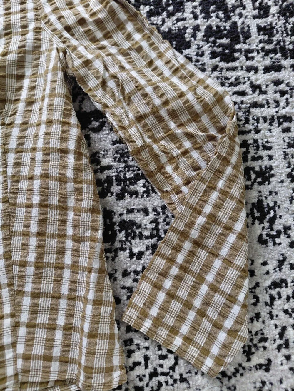 Madewell Westover Top Weathered Olive Plaid Puff Sleeve Cottagecore Blouse Sz 6